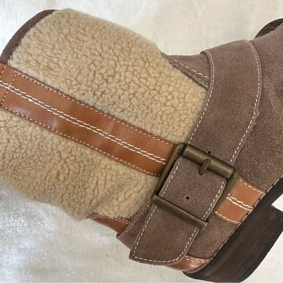 Kelsi Dagger Leather Sherpa Booties Size 8 - Picture 13 of 13